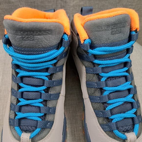 %Men\'s Nike Air Jordan 10 X Retro Bobcats Wolf Gray Blue Orange Sz 9 Men / AJ9 main image 16